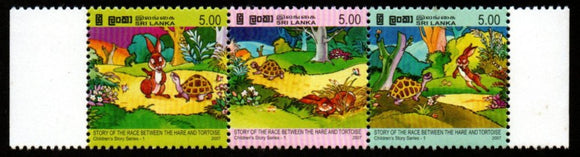2007 Sri Lanka Children's Story of Race Between Hare and Tortoise 3v MNH #M-25a