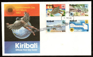 1983 Kiribati 14th Commonwealth day FDC - Boats, Sea, Map, Hut #FA261