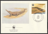 1987 Congo, Rep. WWF World wide Fund For Nature Airmail - Crocodiles Set of 4 FDC #FE261