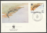 1987 Congo, Rep. WWF World wide Fund For Nature Airmail - Crocodiles Set of 4 FDC #FE261