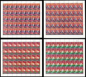 2010 India XIX Commonwealth Games - Set of 4 Full Sheet of 40 Stamps