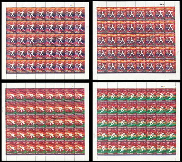 2010 India XIX Commonwealth Games - Set of 4 Full Sheet of 40 Stamps