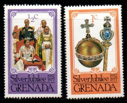 1977 Grenada Silver Jubilee Queen Elizabeth 2v MNH #FT-265
