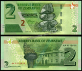 Zimbabwe 2, 5, 10, 20, 50 & 100 Dollars - 2020-2023 Set of 6 UNC Bank Note N#266443