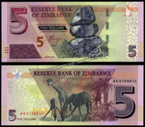 Zimbabwe 2, 5, 10, 20, 50 & 100 Dollars - 2020-2023 Set of 6 UNC Bank Note N#266443