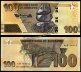Zimbabwe 2, 5, 10, 20, 50 & 100 Dollars - 2020-2023 Set of 6 UNC Bank Note N#266443