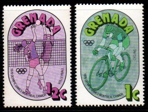 1976 Grenada Olympic Games Montreal Canada 2v MNH - Cycling & Volleyball #FT-267