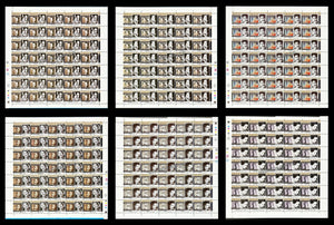 2011 India Legendary Heroines of Indian Cinema - Set of 6 Full Sheet of 35 Stamps