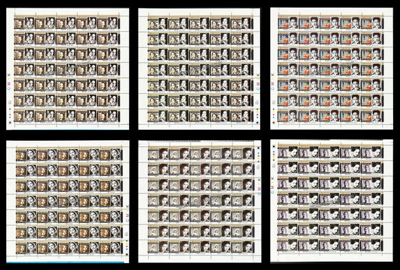 2011 India Legendary Heroines of Indian Cinema - Set of 6 Full Sheet of 35 Stamps