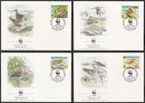 1997 Marshall Islands WWF World wide Fund For Nature The Bristle - Thighed Curlew Birds Set of 4 FDC #FE270