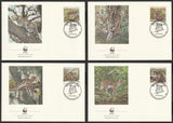 1988 El Salvador WWF World wide Fund For Nature Leopard Set of 4 FDC #FE272