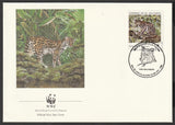 1988 El Salvador WWF World wide Fund For Nature Leopard Set of 4 FDC #FE272