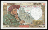 France 50 Francs - 1941 P#93 Jacques Coeur (French merchant) AUNC Bank Note N#206397 #UCN273