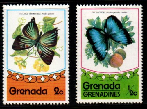 1975 Grenada Butterfly 2v MNH #FT-275