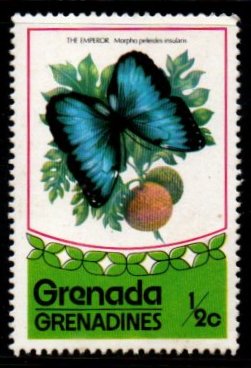 1975 Grenada The Emperor Morpho Peleides Insularis Butterfly 1v MNH #FT-276