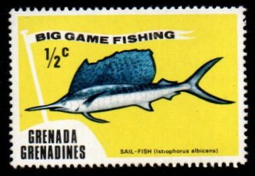 1975 Grenada Big Game Fishing Sail - Fish 1v MNH #FT-277
