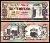 Guyana 20 Dollars - 1989 P#24d UNC Bank Note N#281791 #CN1358