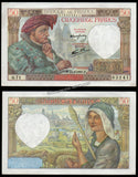 France 50 Francs - 1941 P#93 Jacques Coeur (French merchant) AUNC Bank Note N#206397 #UCN283