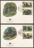 1985 Rwanda WWF World wide Fund For Nature Gorilla Set of 2 FDC #FE283