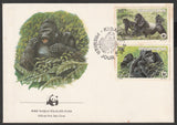 1985 Rwanda WWF World wide Fund For Nature Gorilla Set of 2 FDC #FE283