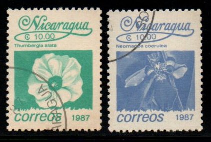 1987 Nicaragua Flowers 2v MNH #FT-291