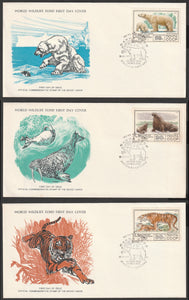 1977 Ussr (Russia) WWF World wide Fund For Nature Set of 3 FDC #FE291