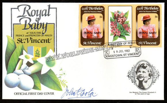 1982 St. Vincent Royal Baby FDC #FA292