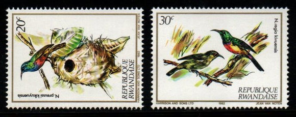 1982 Rwanda Birds 2v MNH #FT-297