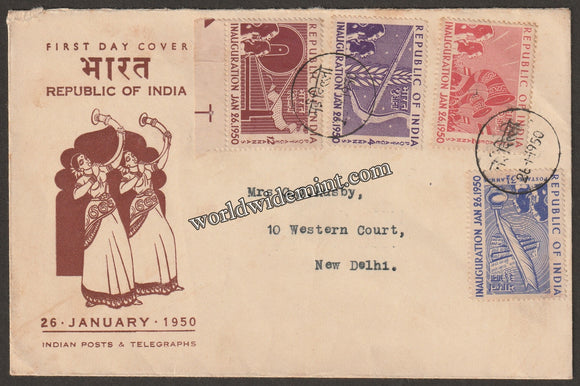 1950 INDIA Republic of India Inauguration - 4v FDC
