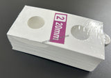 2 X 2 Coin Holder - Imported Cardboard - Size: 2 – 20 mm Pack of 50 pcs