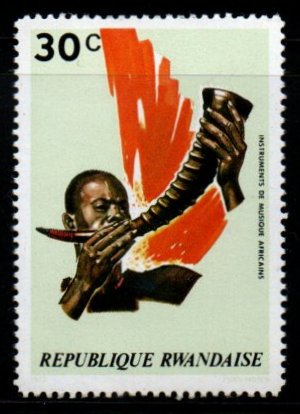 1973 Rwanda African Musical Instruments 1v MNH #FT-305