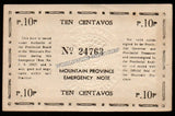 Philippines 10 Centavos - Emergency Note (Mountain Province Emergency Board) AUNC Local Bank Note N#221852 #UCN311