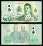 Thailand 20 Bhat - 2024 P# 142c Polymer UNC Banknote N#317869
