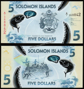 Solomon Islands 5 Dollars 2019-2022 UNC Polymer Banknote N#202376