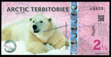 Arctic Territories 2 1/2 Dollars 2013 Private Issue Polymer UNC Bank Note N#325315