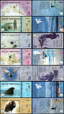Arctic Territories 1, 1 1/2, 2, 2 1/2, 3, 3 1/2 & 5 Dollars - 2012 Set of 7 Polymer UNC Fantasy Bank Note N#325371