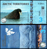 Arctic Territories 1, 1 1/2, 2, 2 1/2, 3, 3 1/2 & 5 Dollars - 2012 Set of 7 Polymer UNC Fantasy Bank Note N#325371