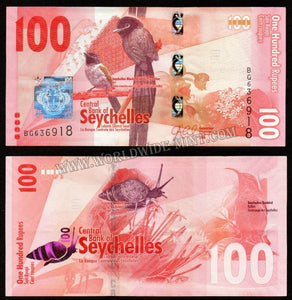 Seychelles 100 Rupees 2016 Bird Series XF Currency Note #CN32