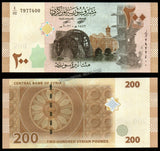 Syria 200 Pounds Fraction in serial number variety 50 Pounds 2021 UNC Currency Note N#336625