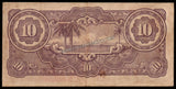 Netherlands East Indies (Indonesia) 10 Gulden - 1942 Japanese Occupation (1601-1949) P#125c XF Bank Note N#206896 #UCN337