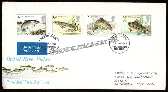 1983 UK British River Fish FDC #FA339