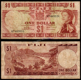 Fiji 1 Dollar - Elizabeth II - 1974 P# 71a Fine Bank Note N#206629 #UCN341