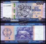 Liberia  10, 20, 50, 100, 500, 1000 Dollars - 2016 - 2024 Set of 6 UNC Currency Note N#343583 #CN1362