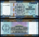 Liberia  10, 20, 50, 100, 500, 1000 Dollars - 2016 - 2024 Set of 6 UNC Currency Note N#343583 #CN1362