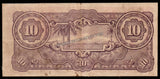 Netherlands East Indies (Indonesia) 10 Gulden - 1942 Japanese Occupation (1601-1949) P#125c XF Bank Note N#206896 #UCN345