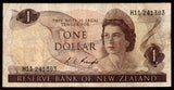 New Zealand 1 Dollar - 1975-1977 P# 163c Fine Bank Note N#202557 #UCN349