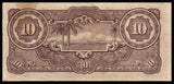 Netherlands East Indies (Indonesia) 10 Gulden - 1942 Japanese Occupation (1601-1949) P#125c XF Bank Note N#206896 #UCN352