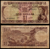 Fiji 1 Dollar - Elizabeth II - 1969 P# 59a Fine Bank Note N#224158 #UCN341