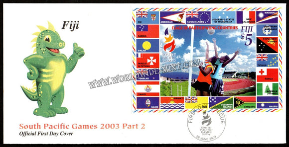 2003 Fiji South Pacific Games MS FDC #FA365
