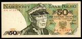 Poland 50 Zlotys - 1988 P#142c AUNC Bank Note N#203924 #UCN373